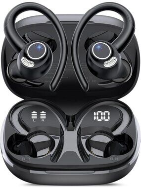 Wireless Black ENC Noise Cancelling 48H Earhooks Deep Bass Bluetooth 5.4 Earbud